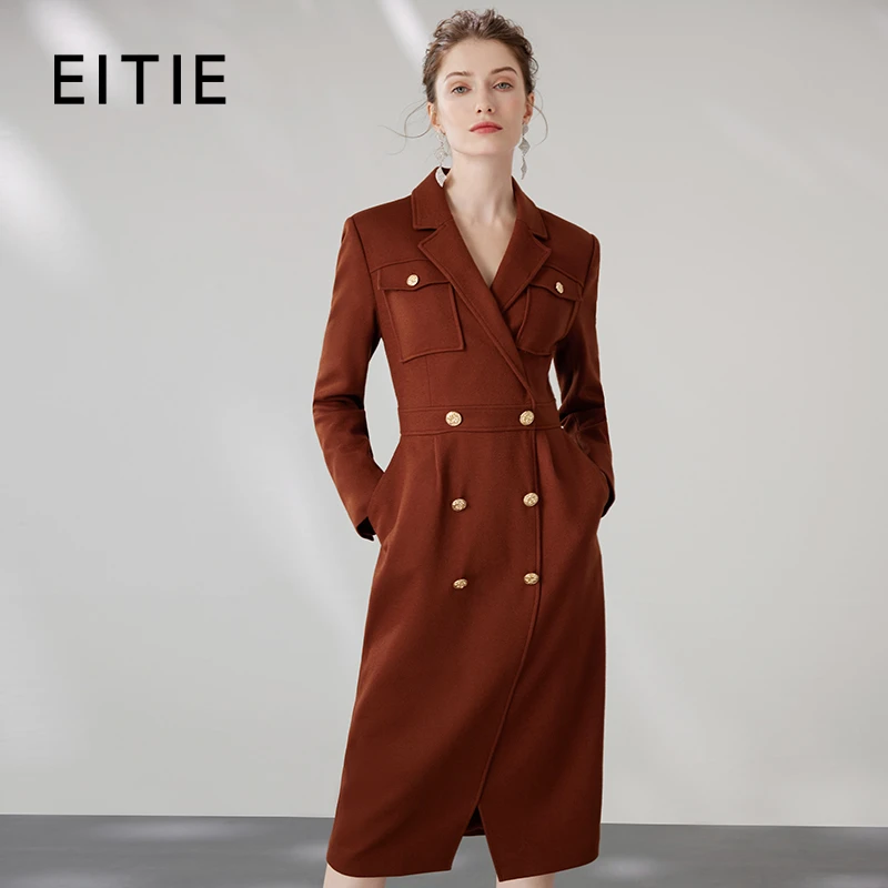 【商场同款】EITIE爱特爱冬季新款复古大气收腰显瘦连衣裙7207927