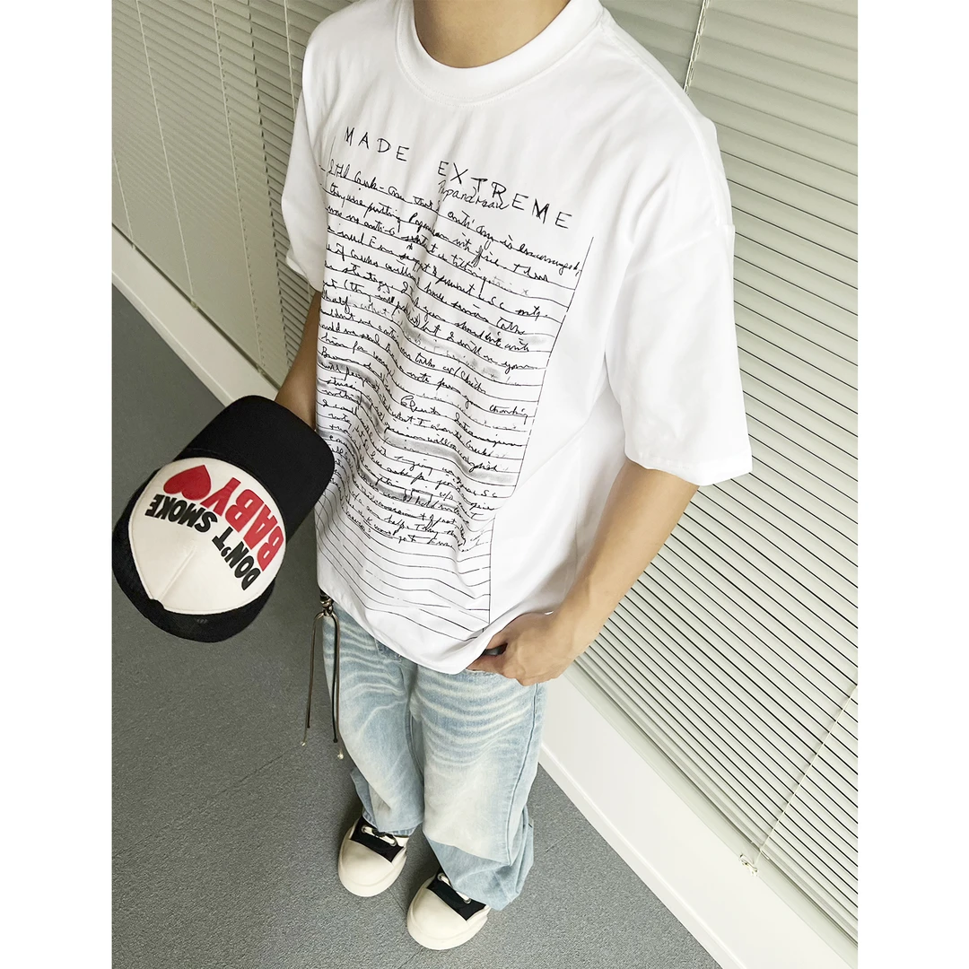 【EME】300g重磅夏季“索罗娜”凉感廓形文字排版百搭基础打底短袖TEE