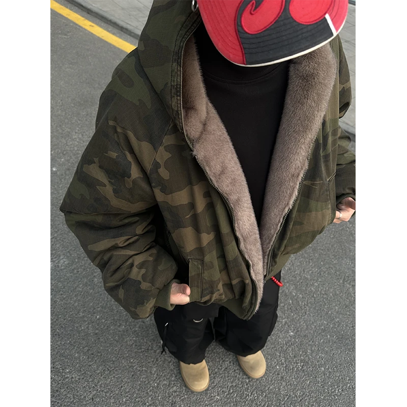 【EME】冬季座山雕加绒加厚外套男cleanfit帆布水洗迷彩棉服夹克