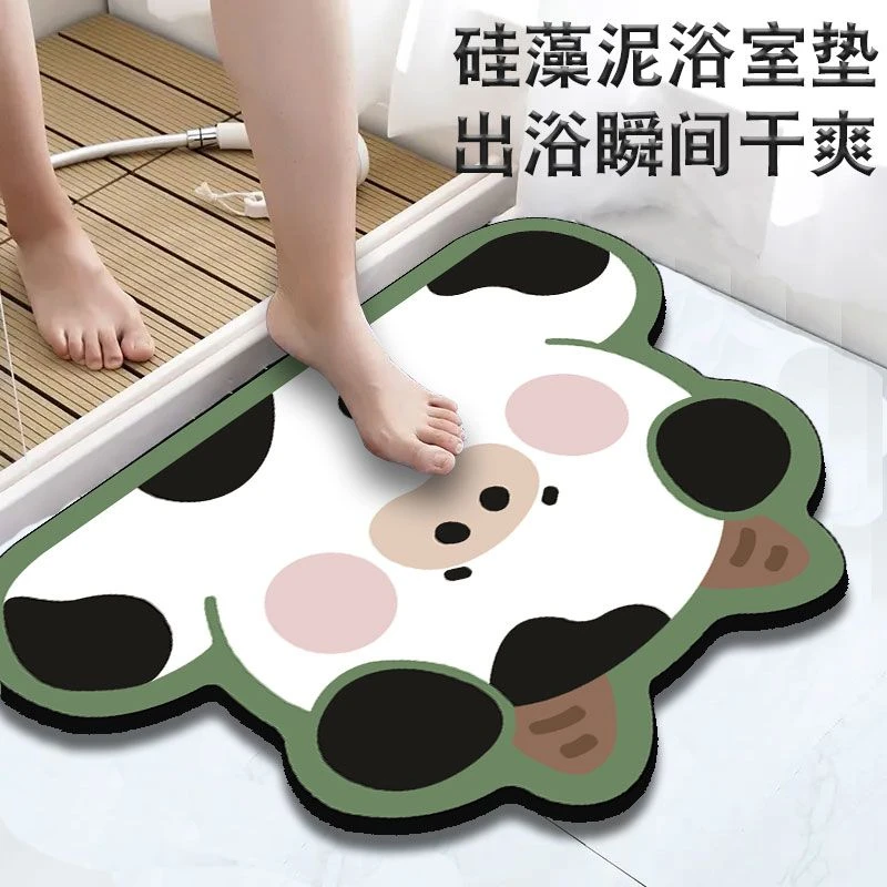 硅藻泥防滑吸水地垫家用时尚可爱卡通动漫浴室卫生间门口地毯脚垫