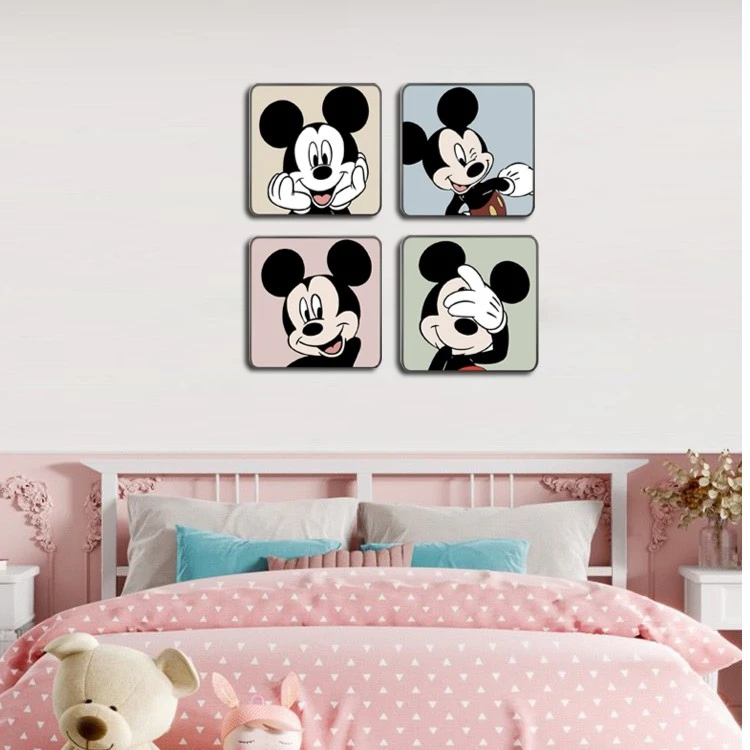 米奇挂画摆件PVC圆角边框儿童房卧室床头画柜子装饰摆饰