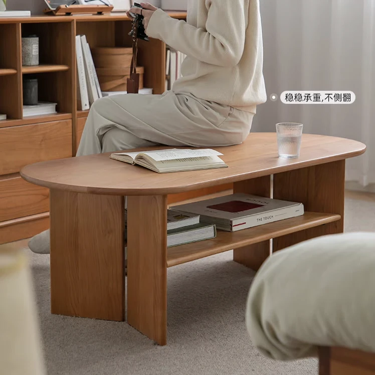 祥茹木业家具北欧全实木茶几樱桃木客厅家用简约原木小户型茶桌