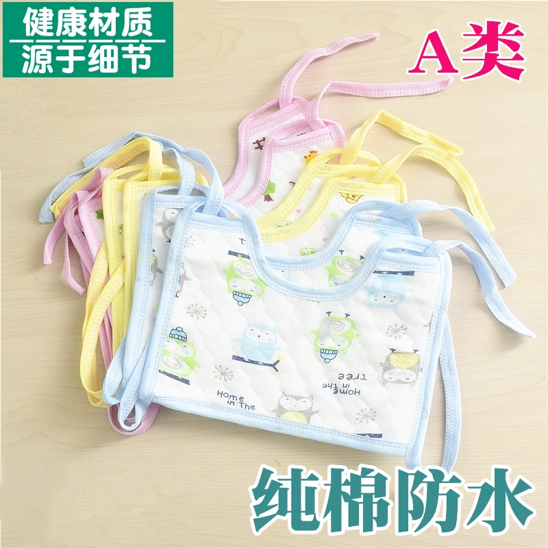 宝宝围嘴婴儿防水系带方形围兜新生儿纱布口罩式防口水巾