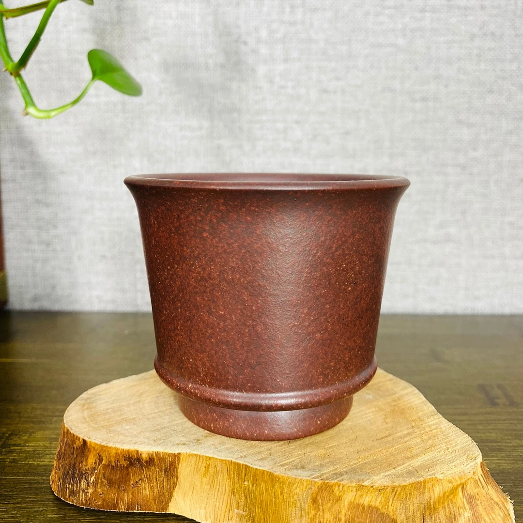 柴烧马蹄紫砂主人杯-紫泥-130CC