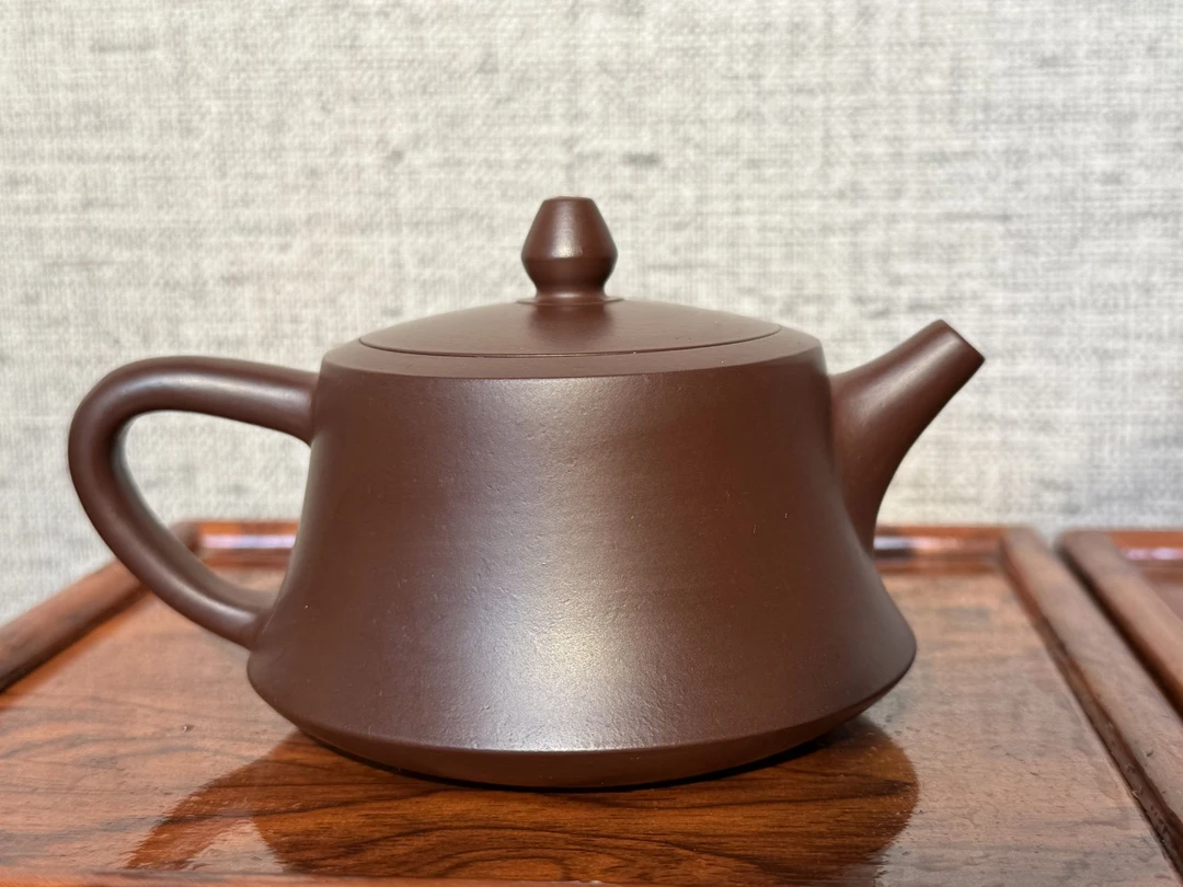 柱础紫砂壶-百目紫朱泥-王老师-180CC全手工