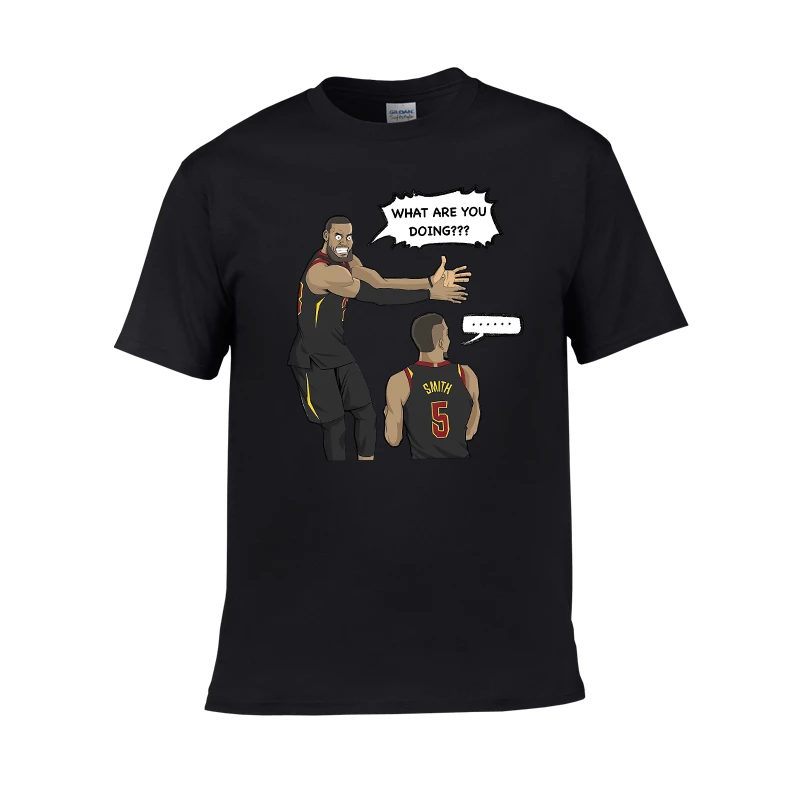 圆领半袖体恤骑士队JR史密斯詹姆斯滑稽搞笑篮球纯棉短袖t恤男夏