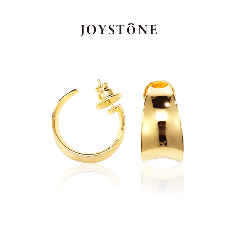 Joystone 铜合金耳饰 梦舟耳环百搭小众欧美光面高端气质耳环