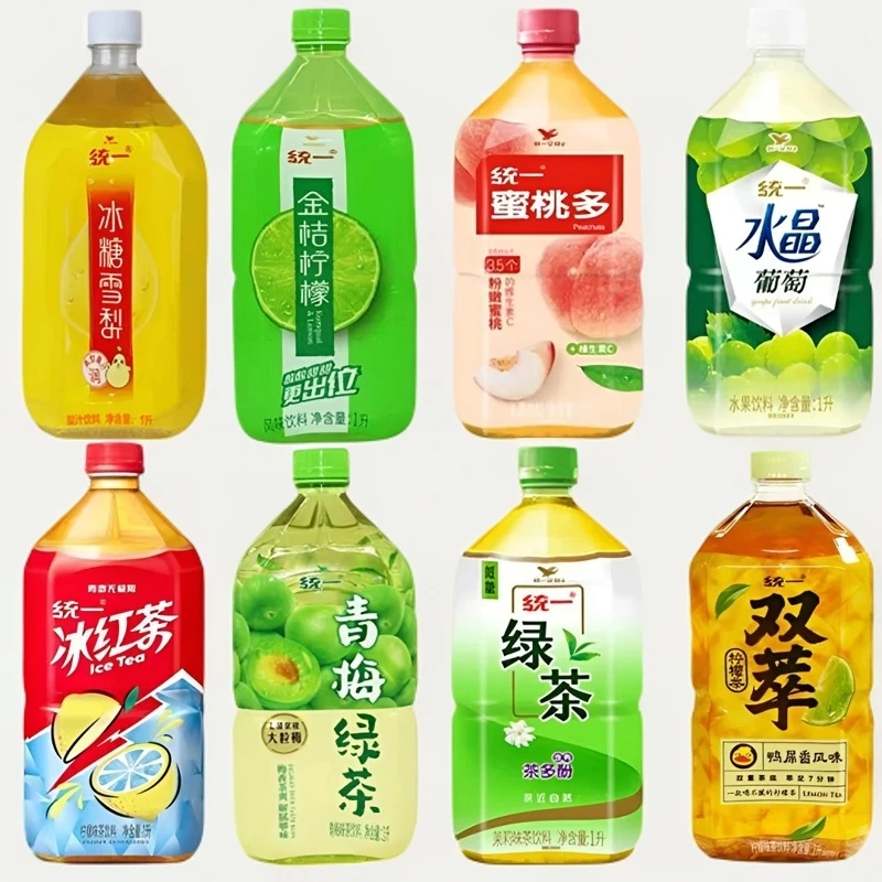 统一1L茶饮料大瓶装冰红茶青梅绿茶双萃金桔柠檬冰糖雪梨整箱批发