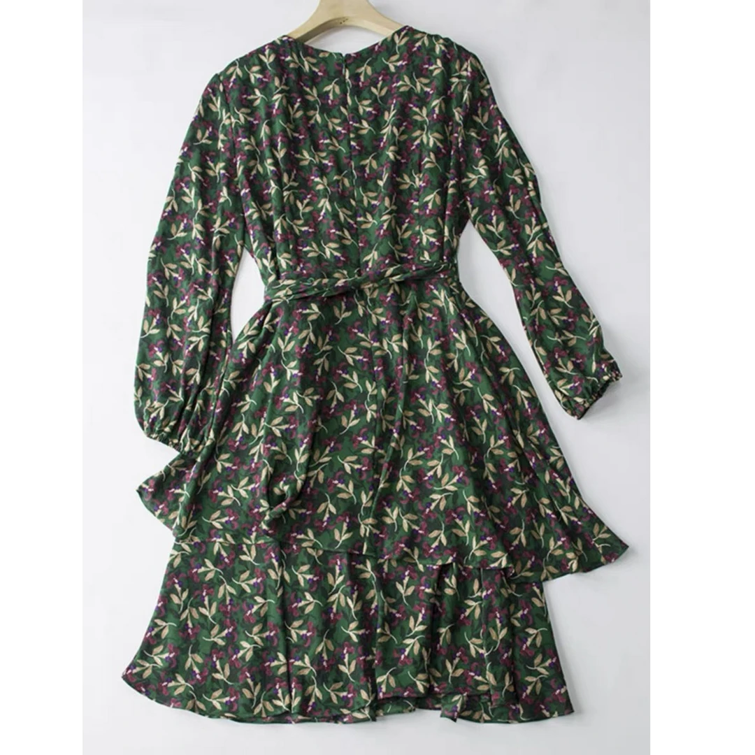 【美单】绿碎花连衣裙LL