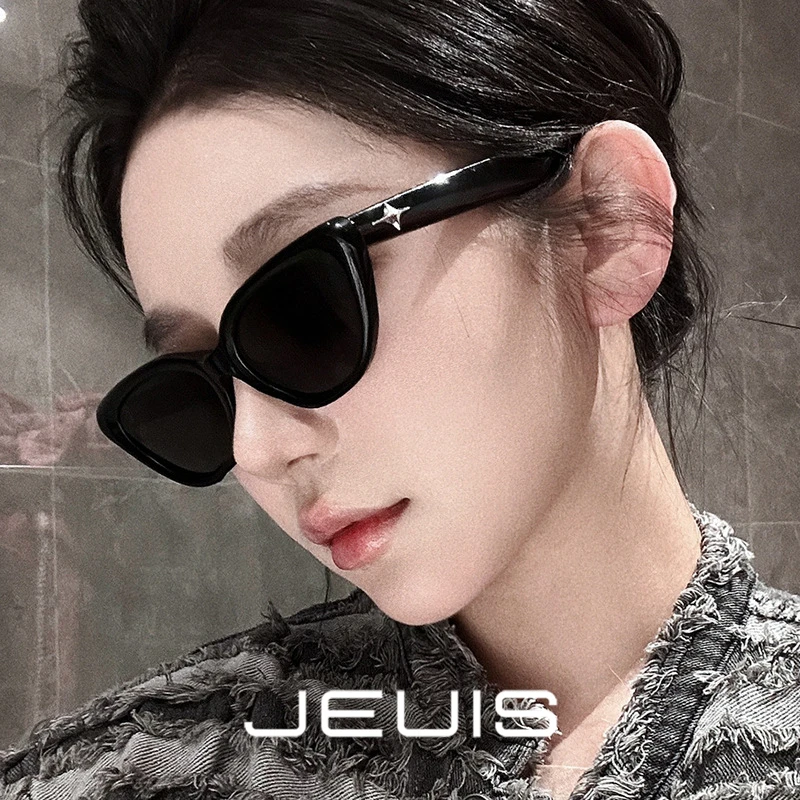 新款gm猫眼墨镜女时尚圆脸街拍照防紫外线太阳眼镜网红遮阳百搭