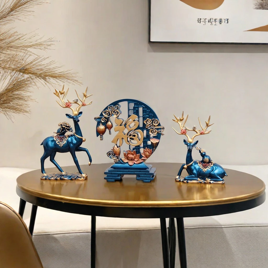 摆件家居客厅装饰品新中式酒柜玄关创意客厅装饰新房妈妈生日礼物