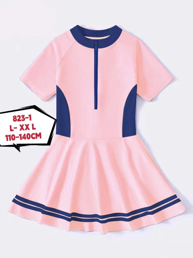 女童半袖连体泳衣!