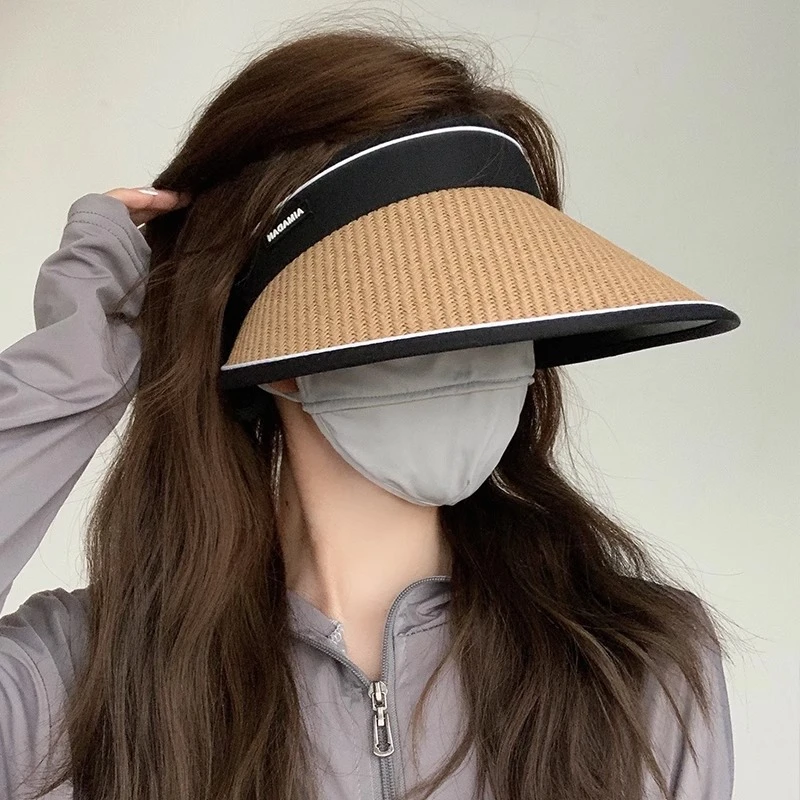 帽子时尚百搭夏季遮阳帽太阳帽防紫外线草帽防晒帽夏天户外大帽檐