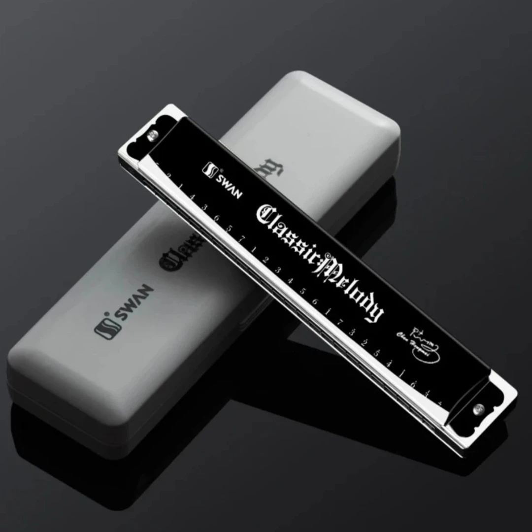 天鹅口琴24孔初学者学生成人儿童入门C调专业演奏级男士高级复音