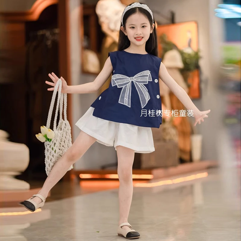 女童套装夏季薄款中大童女孩2025新款洋气儿童夏装韩版时髦两件套