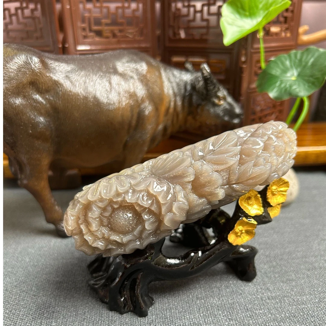 白水牛角牡丹贵妃梳