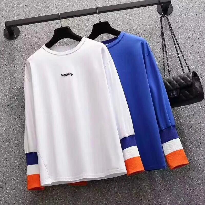 个性新款长袖休闲拼接打底衫