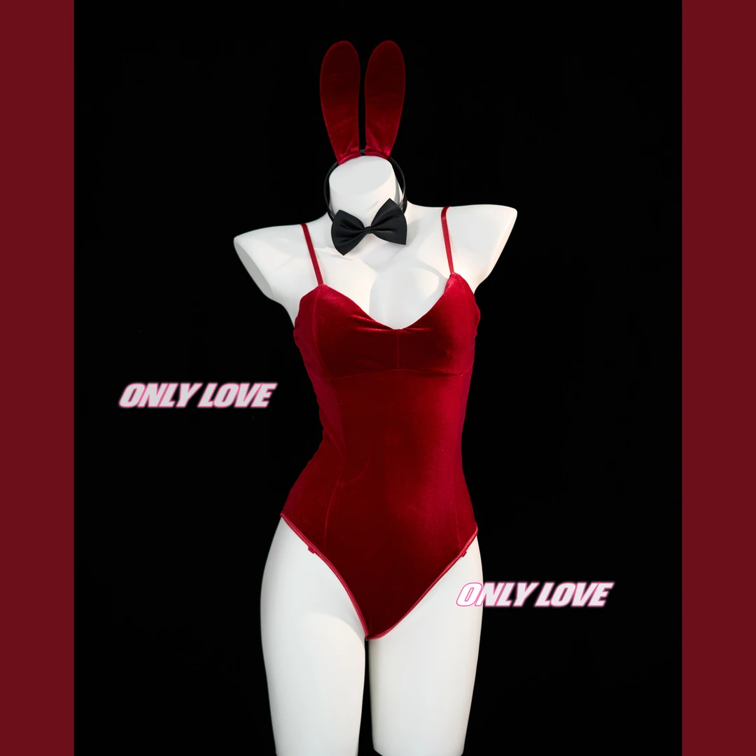 【俏皮女郎】情趣性感吊带睡衣丝绒露背纯欲显瘦制服诱惑连体睡衣