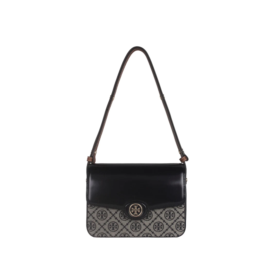 TORY BURCH 专柜款Robinson织物配皮中号女士单肩斜挎包 152306