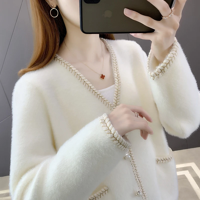 2170小香风时尚百搭双面绒外套韩版宽松外套开衫气质名媛风