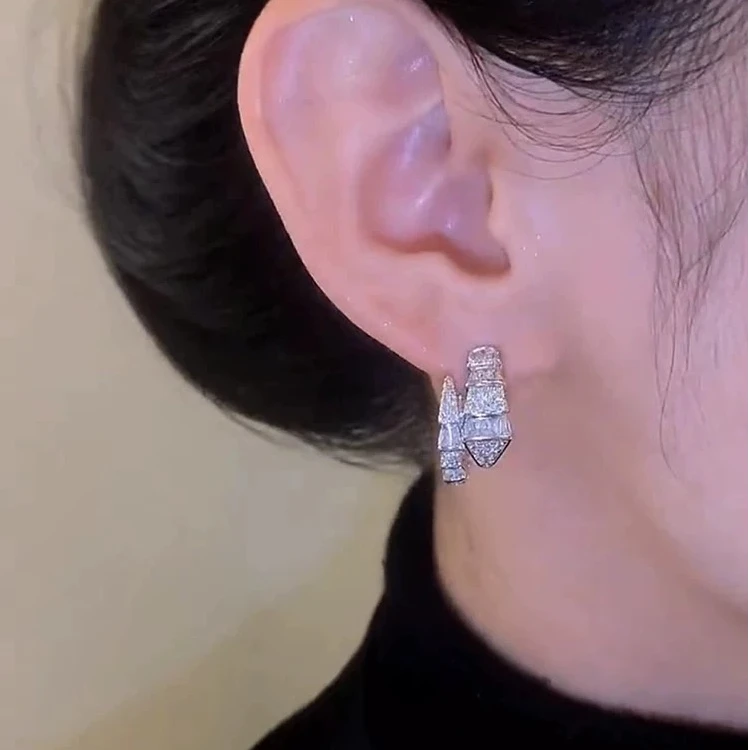 铜合金合成锆石耳饰 轻奢气质百搭优雅时尚小众冷淡风耳钉-2610