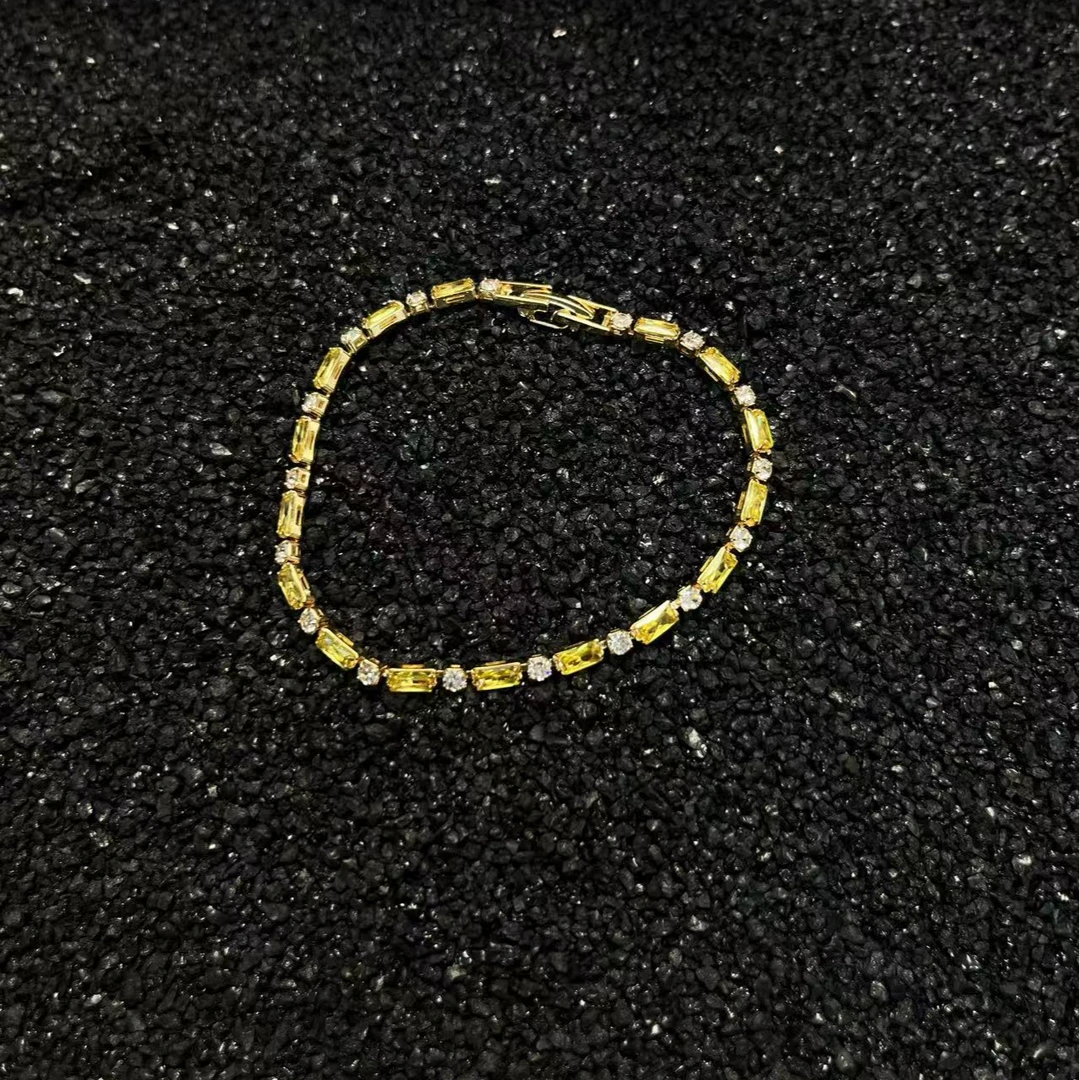 铜合金合成锆石手链 轻奢气质百搭小众法式手链-2687