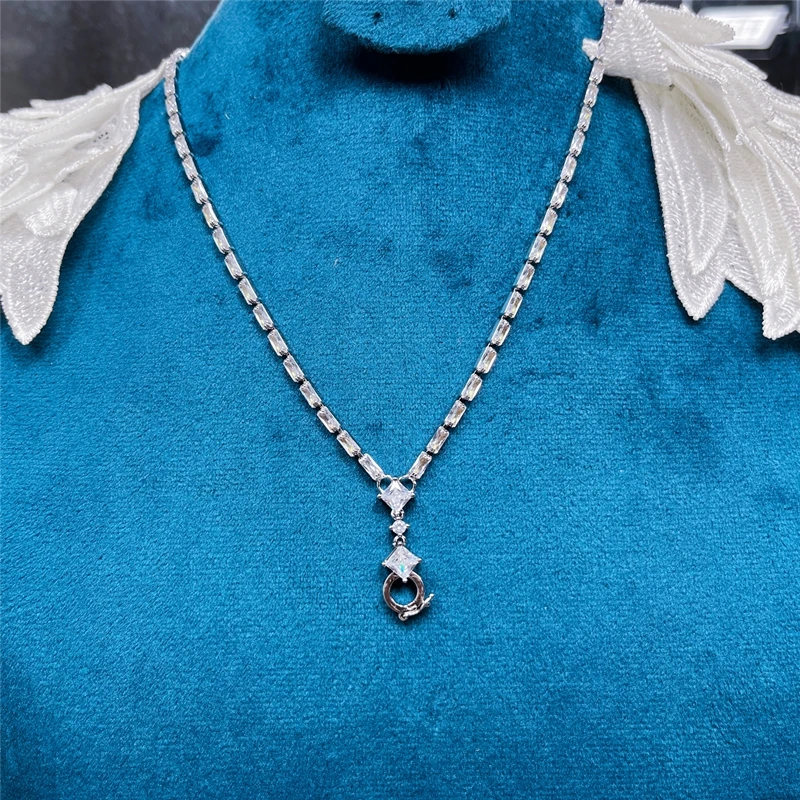 铜合金合成锆石项链 项链 新款方块轻奢时尚通扣项链-ZZ250/1357