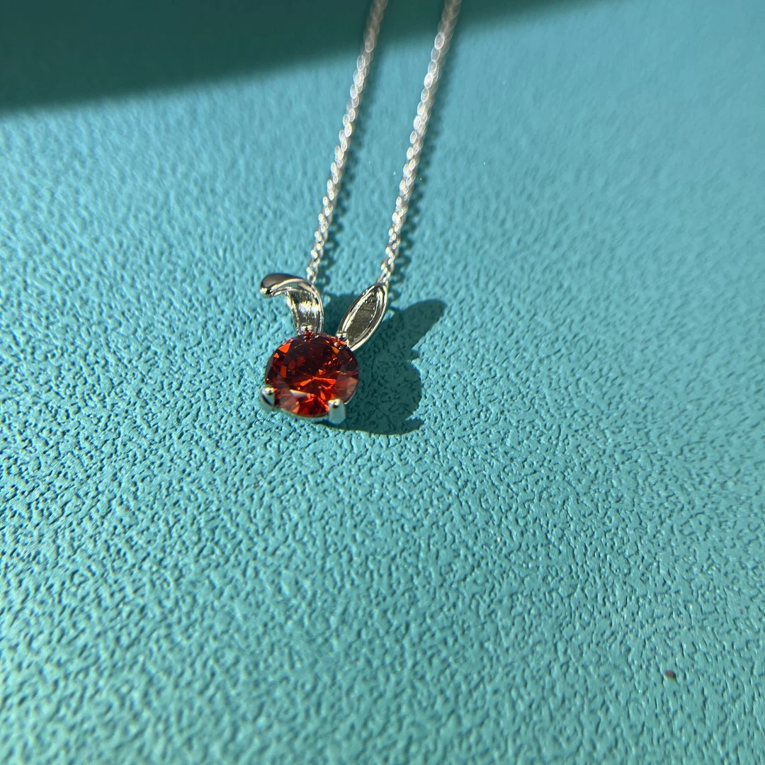 铜合金项链 项链 轻奢气质可爱红色小兔子项链-1558