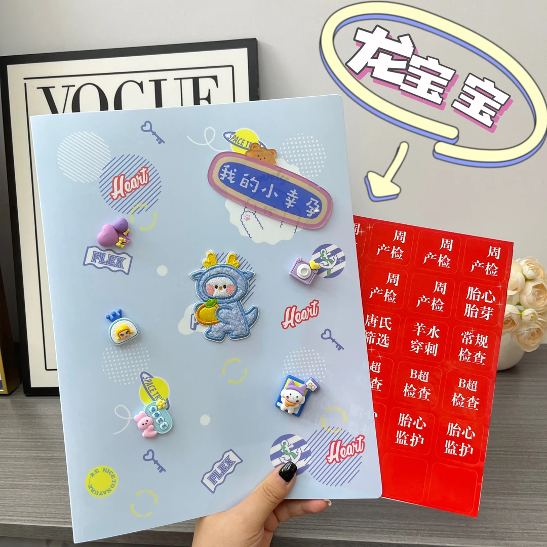 蓓森妮孕检收纳册孕妈妈产检收纳本便携标准资料册防潮透明文件夹