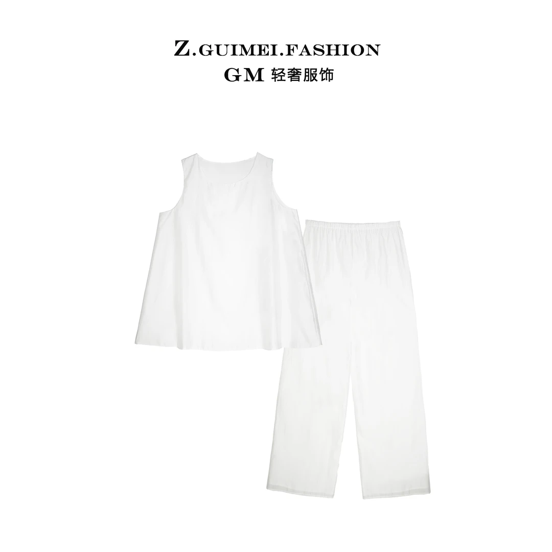 【肆姐高定】极简风时尚休闲无袖套装XY1438