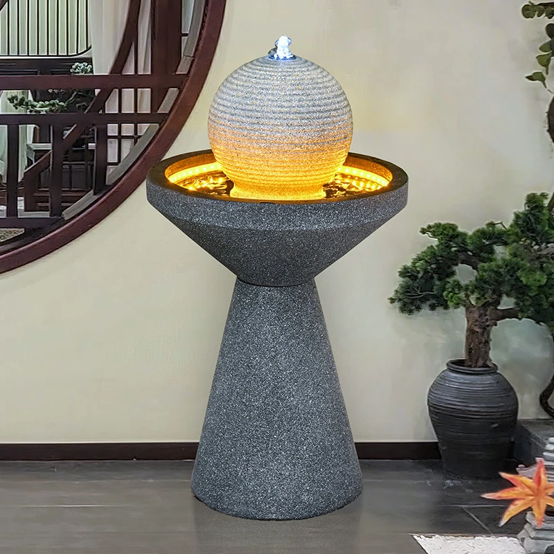 庭院花园流水喷泉摆件循环水简约现代酒店会所大堂落地景观造景