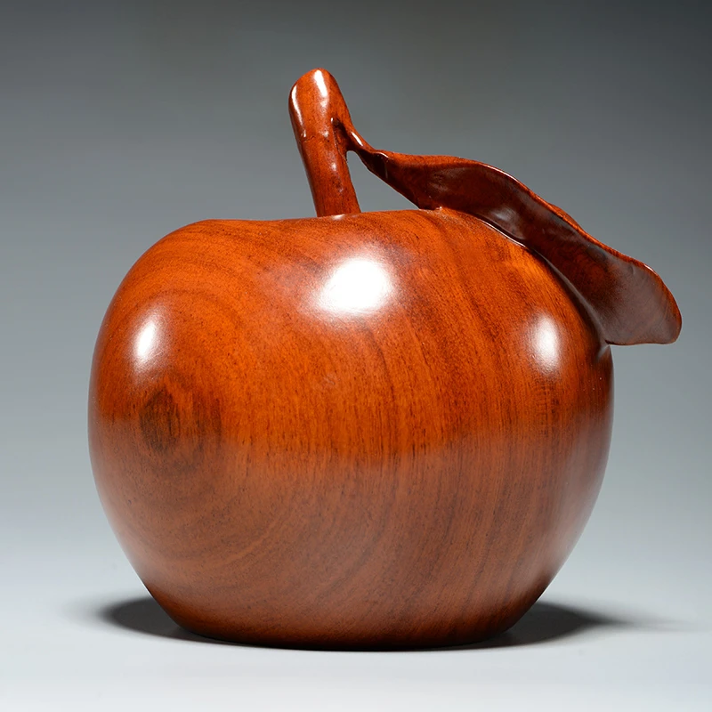 花梨木苹果雕刻摆件红木家居客厅办公室平安果装饰工艺品新居送礼