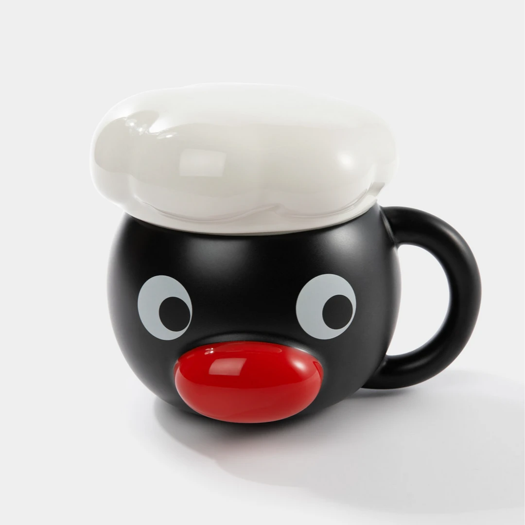 tbh野兽派家居Pingu合作系列陶瓷马克杯办公室喝水杯子带盖陶瓷杯