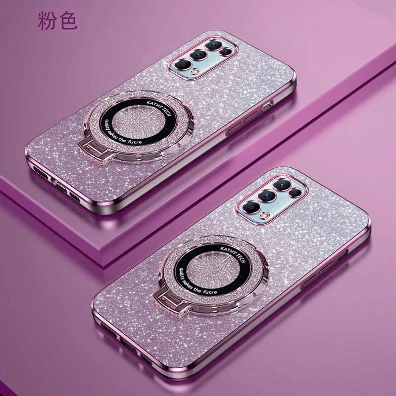 OPPOReno5渐变闪粉手机壳高端时尚适用OPPOReno5k高级感新款创意