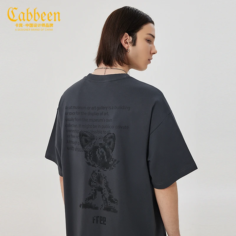 商场同款卡宾男装像素风卡通印花T恤24夏新款宽松短袖H3242132114