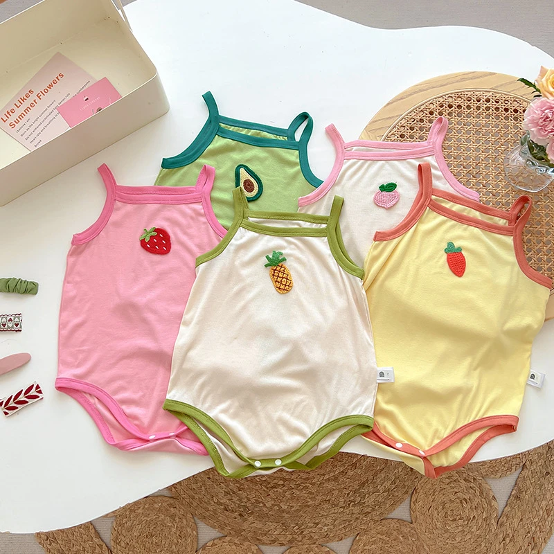 H1102婴儿吊带衣服夏季新生男女宝宝超萌可爱连体衣薄款背心