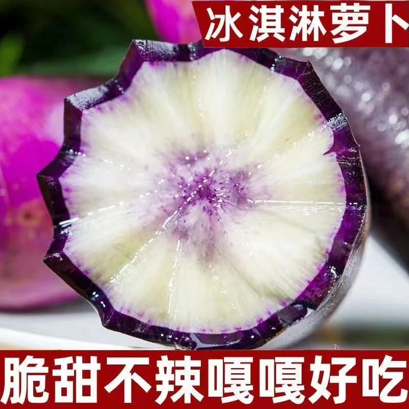 【冰激凌萝卜】脆甜糖心紫皮冰淇淋水果萝卜鲜嫩爽口潍坊产地直发