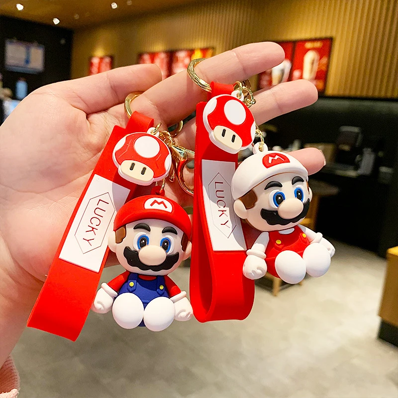 卡通马里奥游戏周边钥匙扣创意情侣汽车钥匙链包包挂件包包挂件