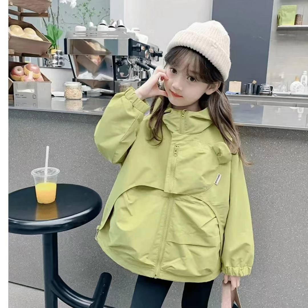 QIAERDE/洽尔德高品质三防面料 2025春秋女童外套冲锋衣洋气童装