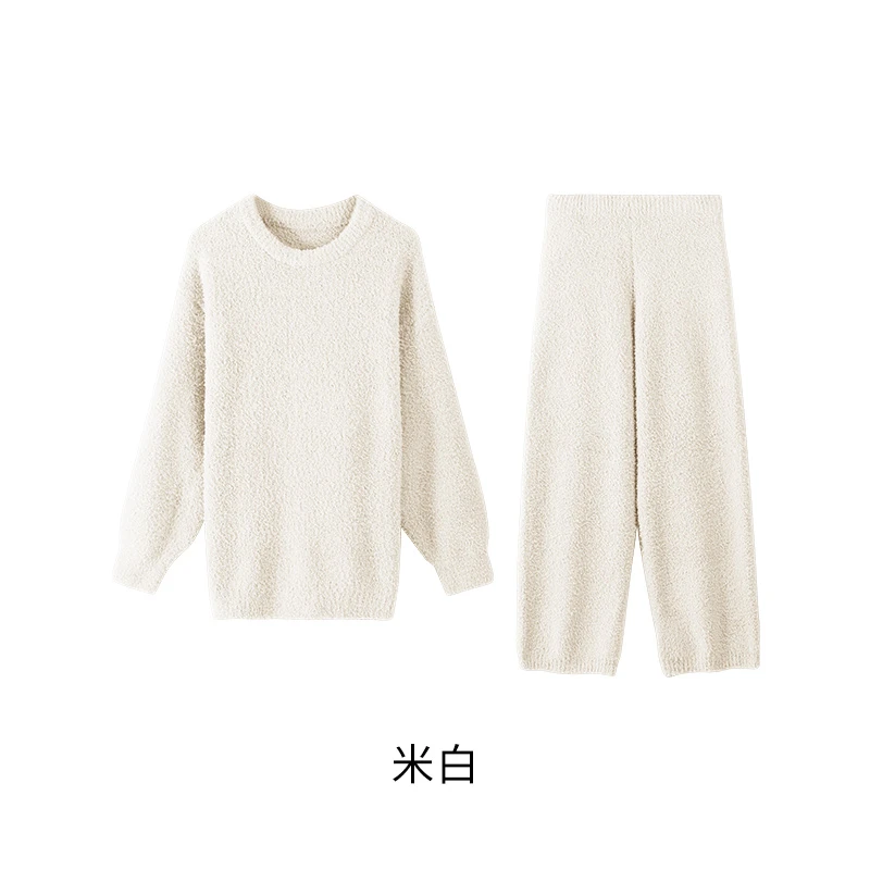 可外穿纯色加厚家居服套装 J0470
