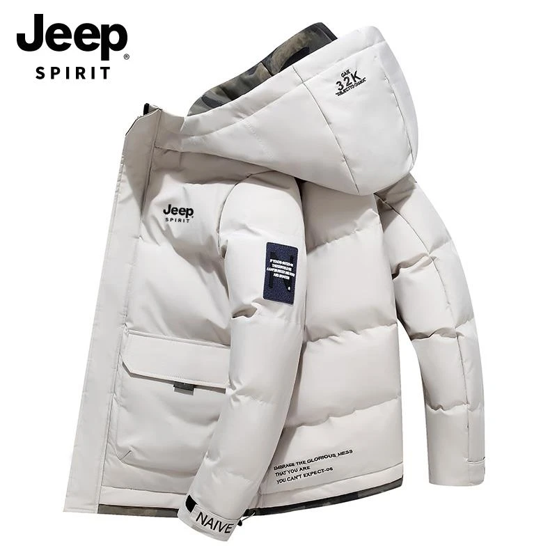 JEEPSPIRIT男士棉衣外套冬季保暖棉服连帽休闲潮流百搭上衣男
