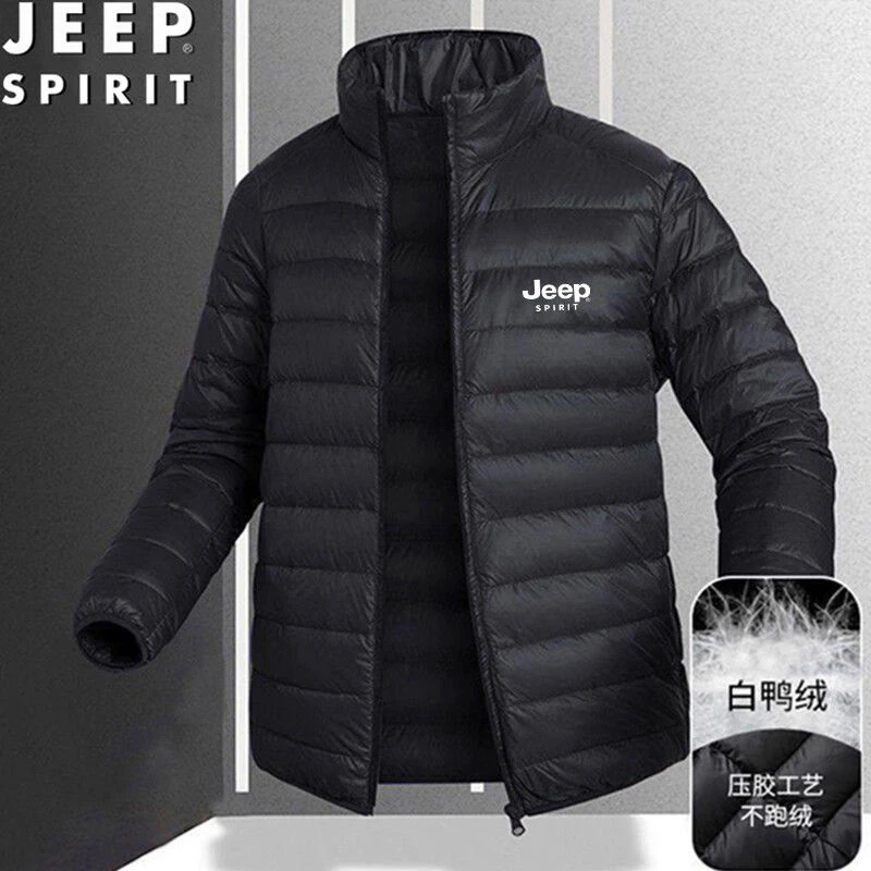 JEEP吉普轻薄羽绒服男士2025秋冬季新款潮流休闲立领男装外套男款