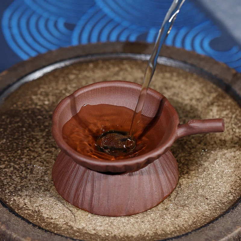 宜兴紫砂茶过滤网不锈钢小茶漏纯手工分茶过滤器套组功夫茶具配件