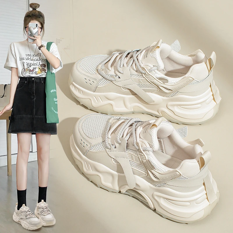 奥古狮登DY真皮老爹鞋时尚百搭女款显瘦显脚小2024年爆运动休闲鞋