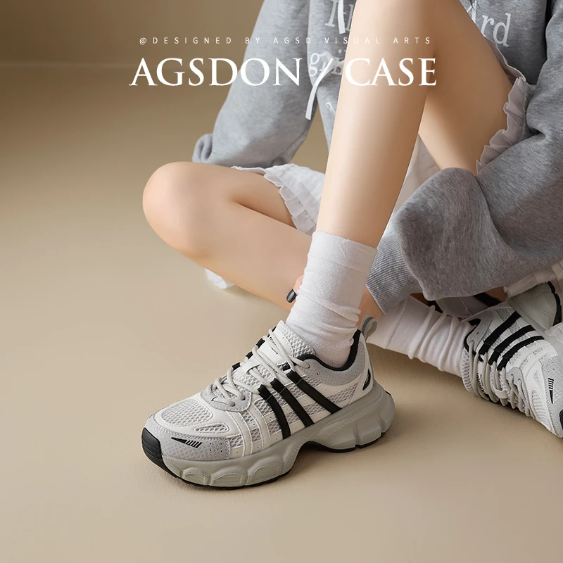 奥古狮登老爹鞋女款2025年秋冬季爆款百搭鞋厚底增高软底休闲鞋A