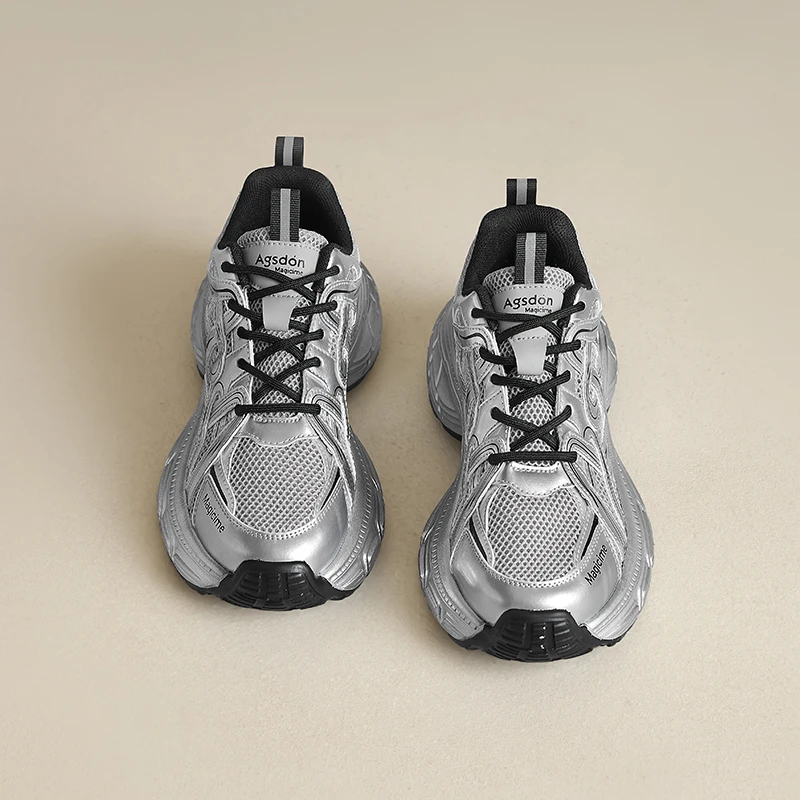 奥古狮登2025秋冬厚底老爹鞋女款显脚小透气增高运动鞋休闲女鞋A