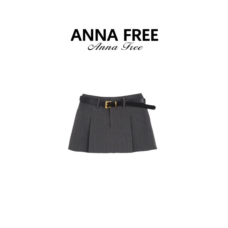 ANNA FREE【月海】百搭半身短裙秋季新品短款简约百搭ZCS24548
