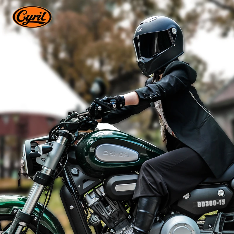 CYRIL赛罗复古头盔通用重机车安全盔摩托车全盔哈雷四季机车夏季