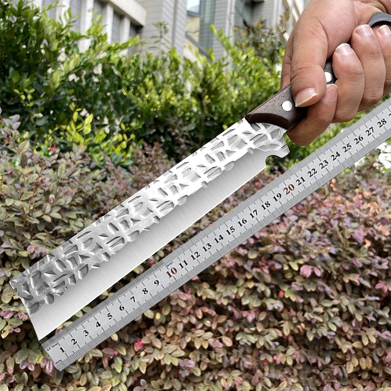 户外野营露营锤纹工艺砍骨刀家用锋利多功能打野砍柴刀劈树专用刀