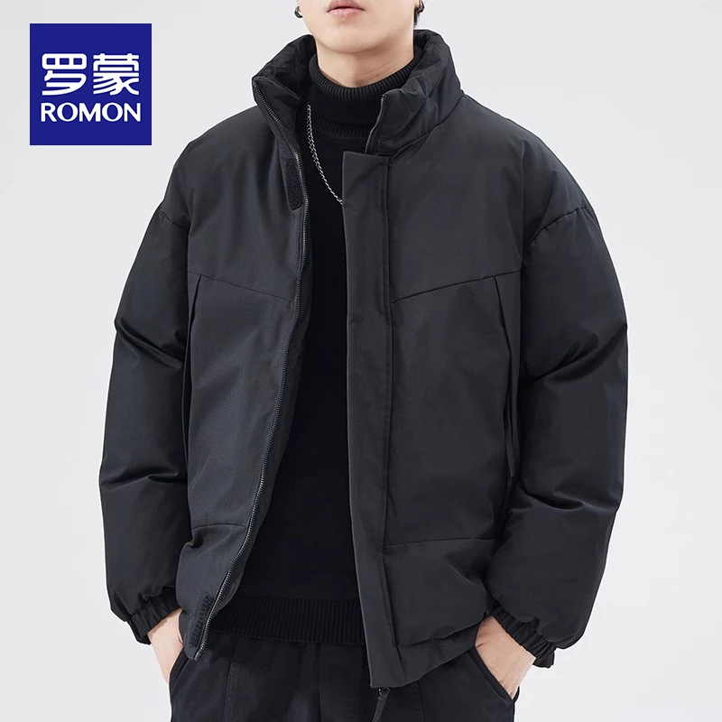 罗蒙立领棉服外套男秋冬新款美式潮牌加厚保暖棉衣宽松休闲棉袄男